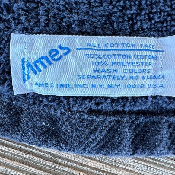 Vintage Ames Corvette Hand Towel Checkerboard Border Cotton Velour 16x30 GUC - Picture 10 of 12